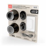 Globe Rechargeable Black Portable Wall Light, 2 Pack - Black Globe Rechargeable Black Portable Wall Light, 2 Pack - Black