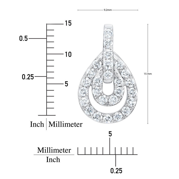 0.65ctw Round Brilliant Cut Diamond Drop Earrings, 14ct White Gold 0.65ctw Round Brilliant Cut Diamond Drop Earrings, 14ct White Gold