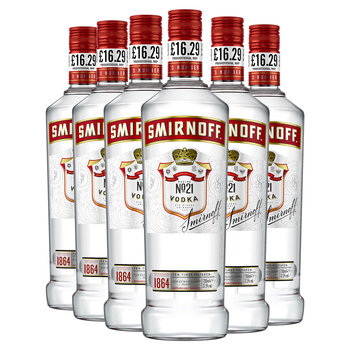 Smirnoff No. 21 Red Label Vodka £16.29 PMP, 6 x 70cl