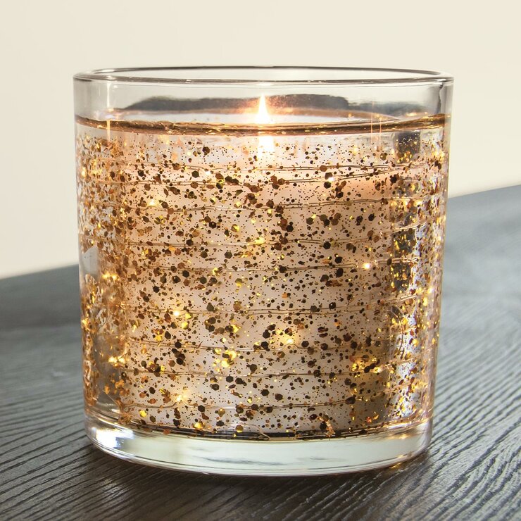 Avaria Light-Up LED Candle, 2 Pack in Pomegranate & Gilded Bay