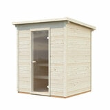 Eir (2,6m2 | 2,2x1,8m |44mm) Compact Garden Sauna Set Eir (2,6m2 | 2,2x1,8m |44mm) Compact Garden Sauna Set