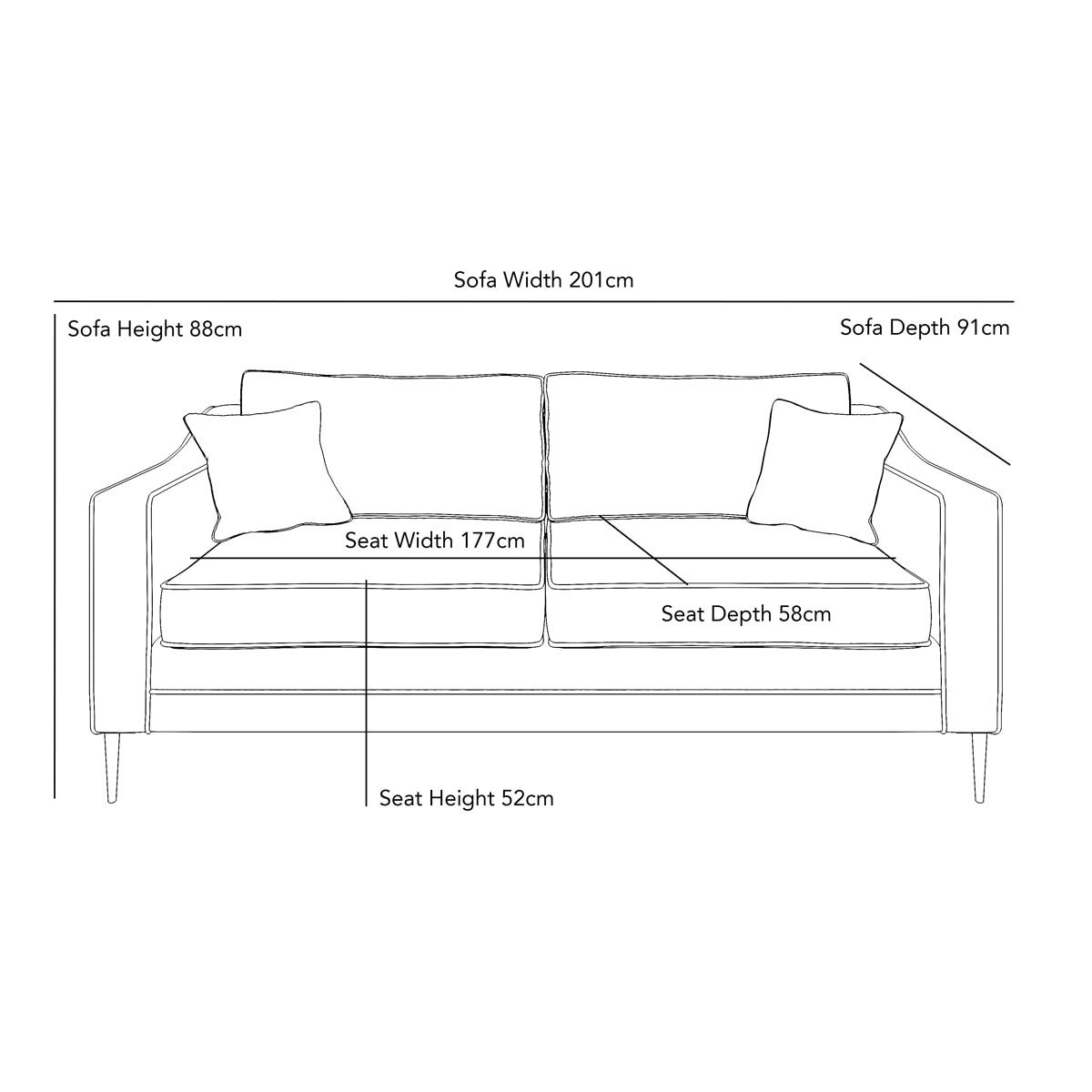 Aspen Velvet 3 Seater Sofa, Green