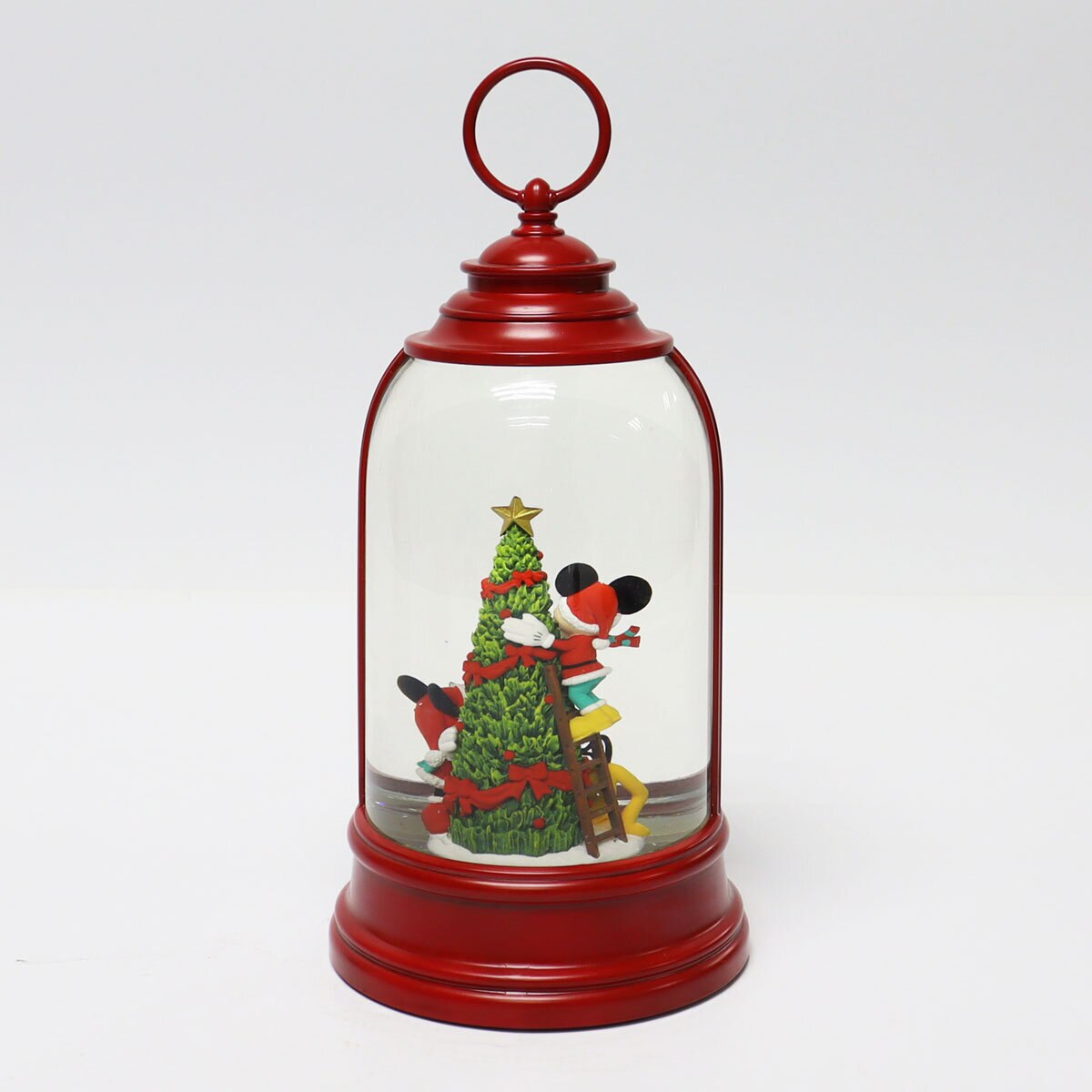 Disney Spinning Lantern with mickey and minnie climbing a christmas tree