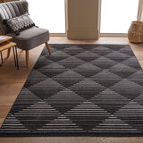 Concept Looms Jazz Black Indoor Outdoor Rug, in 2 Sizes