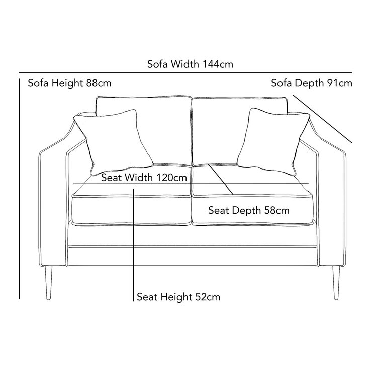 Aspen Velvet 2 Seater Sofa, Grey