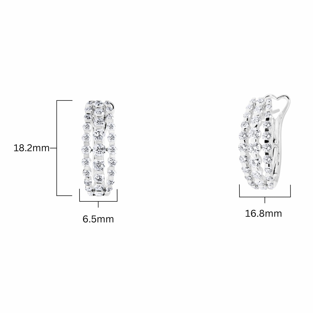 1.50ctw Round Brilliant Cut Diamond Hoop Earrings. 18ct White Gold