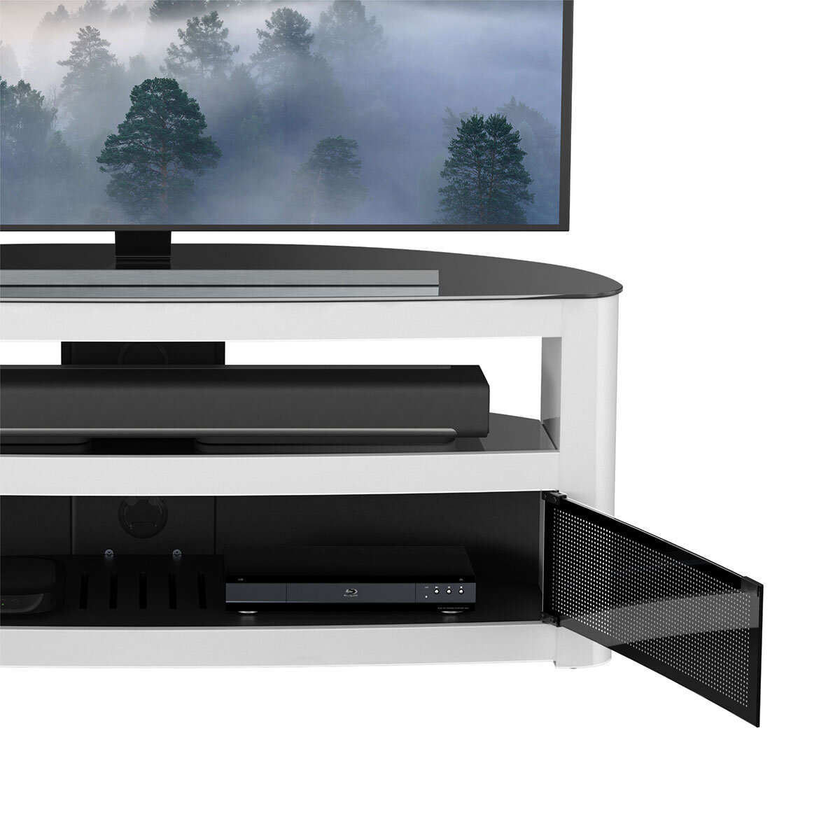 AVF Burghley 1250 TV Stand for TVs up to 65", White