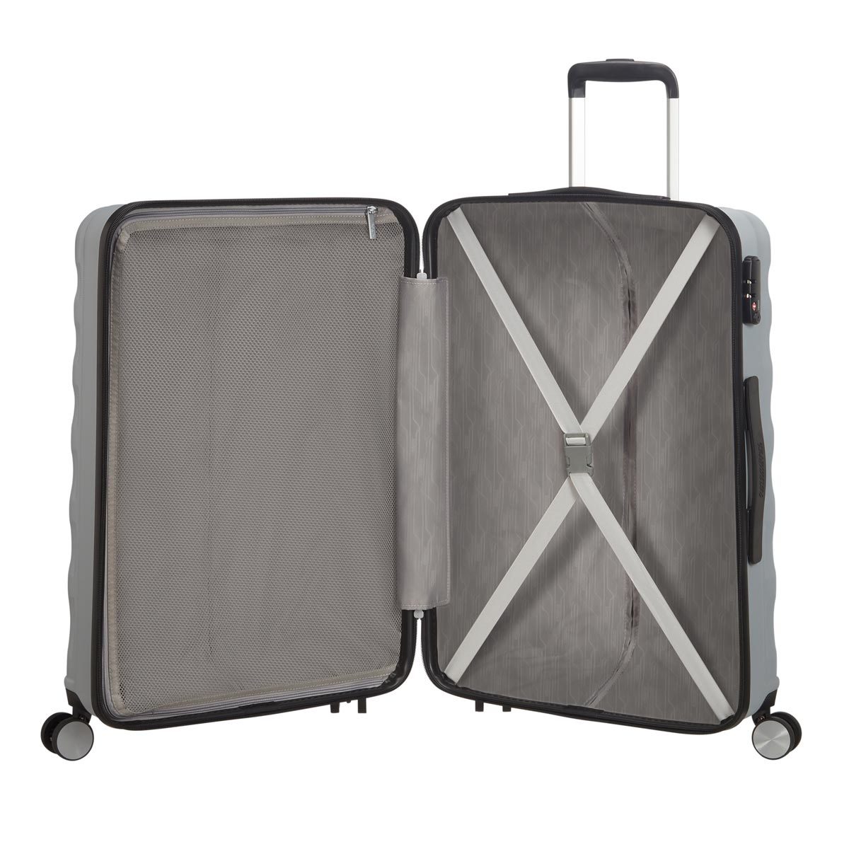American Tourister Speedlink 3 Piece Hardside Suitcase Set in Silver