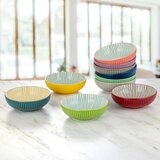 signature houseware stoneware bowls without food in kitchen