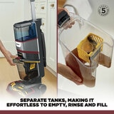 Lifestyle image of Shark CarpetXpert HairPro Pet Deep Carpet Cleaner showing seperate tanks