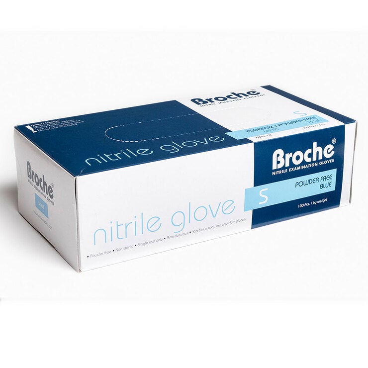 Broche Nitrile Gloves - Small, 100 Pack Angled View Broche Nitrile Gloves - Small, 100 Pack Angled View