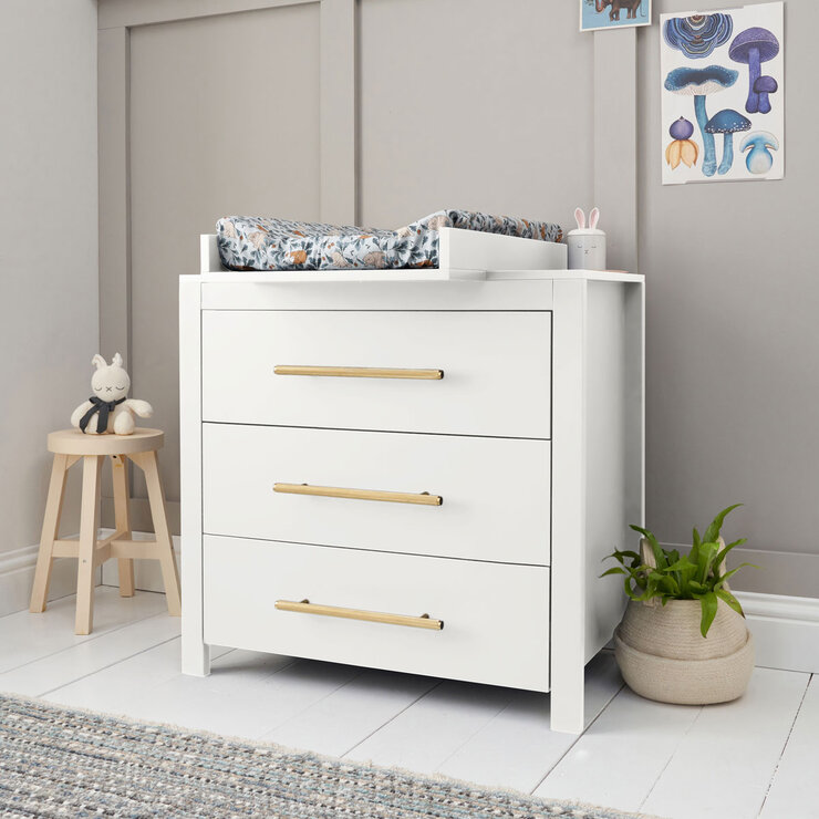 Tutti Bambini Tivoli 4 Piece Nursery Set with Sprung Mattress, White Tutti Bambini Tivoli 4 Piece Nursery Set with Sprung Mattress, White