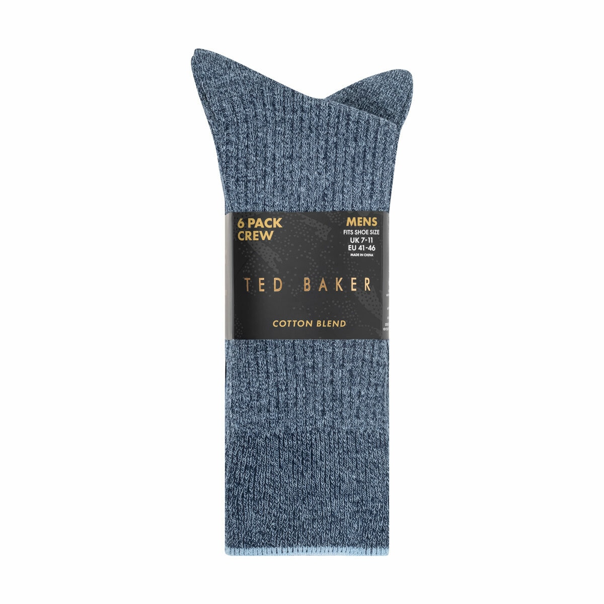 Ted Baker Men's Ribbed Sock 6 Pack in Navy