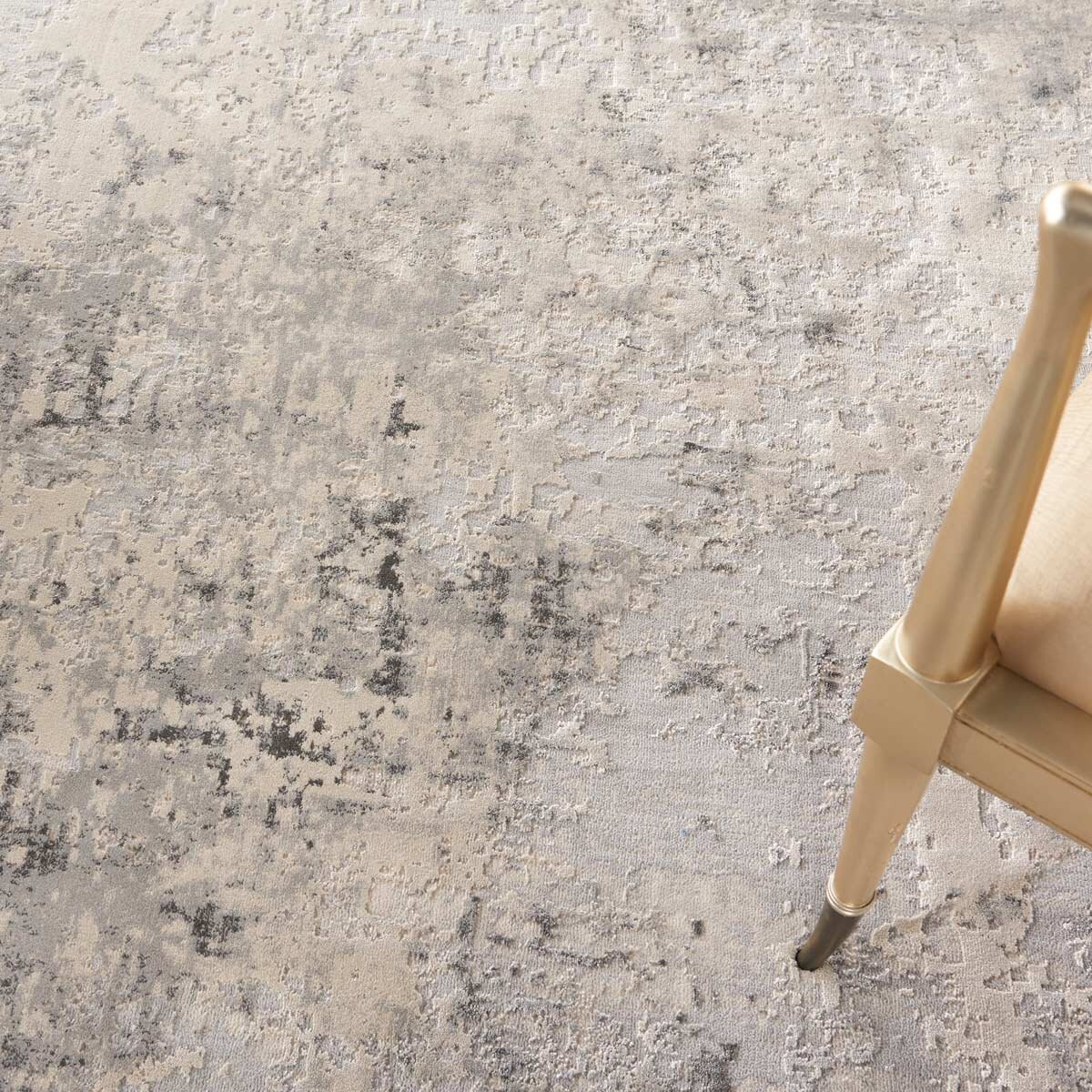 Rustic Textures Mottled Grey Circle Rug
