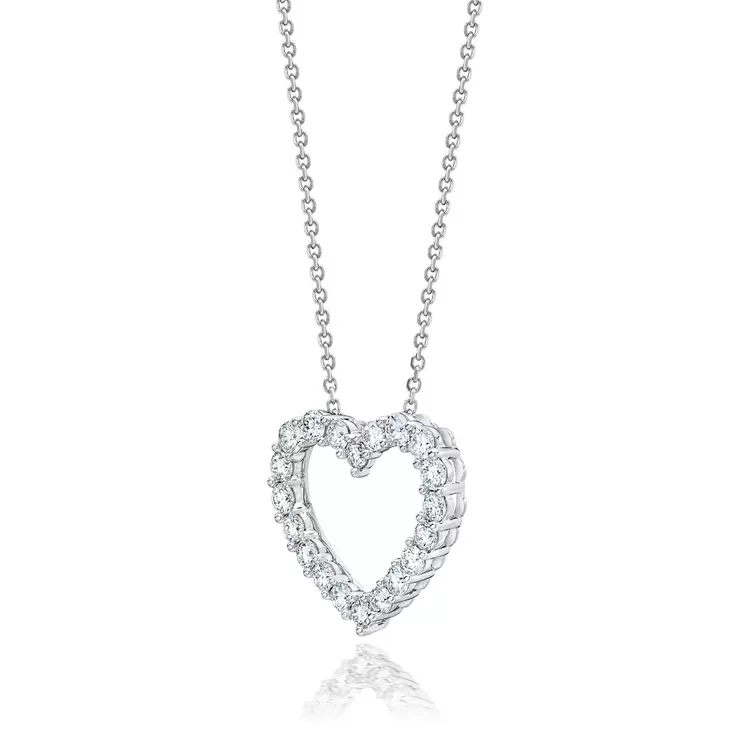 1.00ctw Open Heart Diamond Pendant