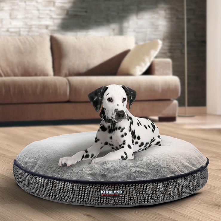 Kirkland Signature 42" Round Pet Bed in Geometric Blue Costco UK