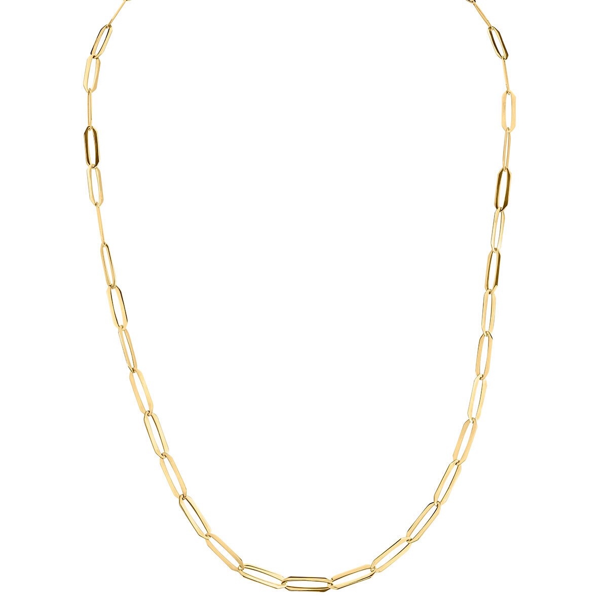 Costco UK 14ct Yellow Gold Paperclip Necklace Costco UK