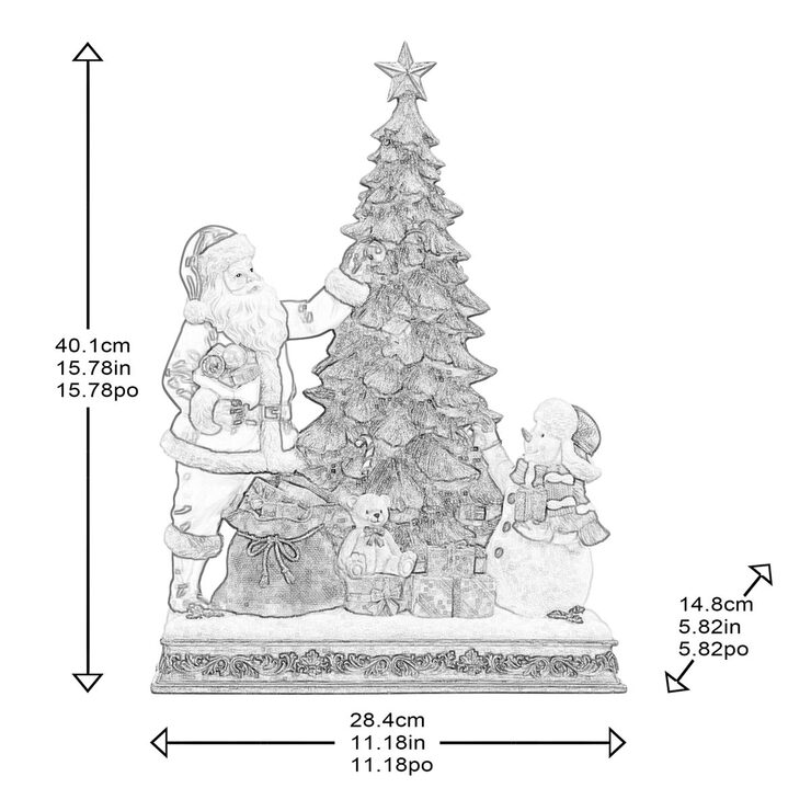 Buy Santa & Snowman w/ Tree Dimensions Image at Costco.co.uk