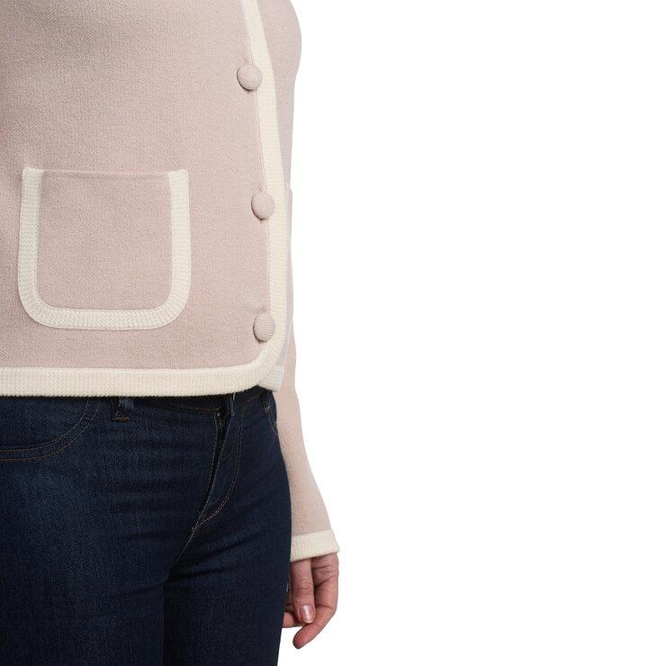 Dalia Ladies Contrast Trim Cardigan Dalia Ladies Contrast Trim Cardigan