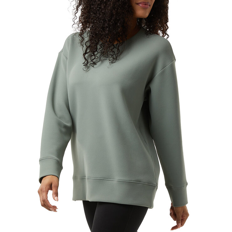 32 Degrees Ladies Sueded Tech Crewneck in Green 32 Degrees Ladies Sueded Tech Crewneck in Green
