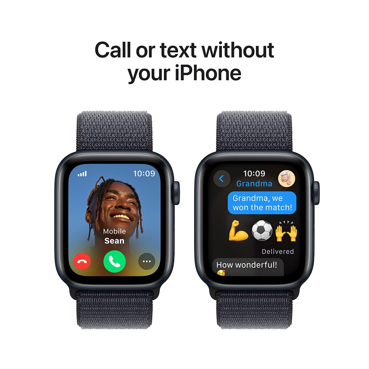 Apple Watch SE GPS + Cellular, 44mm Midnight Aluminium Case with Ink Sport Band Loop , MXGN3QA/A