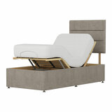 Highgrove Fenton Taupe Fabric Electric Adjustable Bed Base With Medium Memory Foam Mattress Highgrove Fenton Taupe Fabric Electric Adjustable Bed Base With Medium Memory Foam Mattress