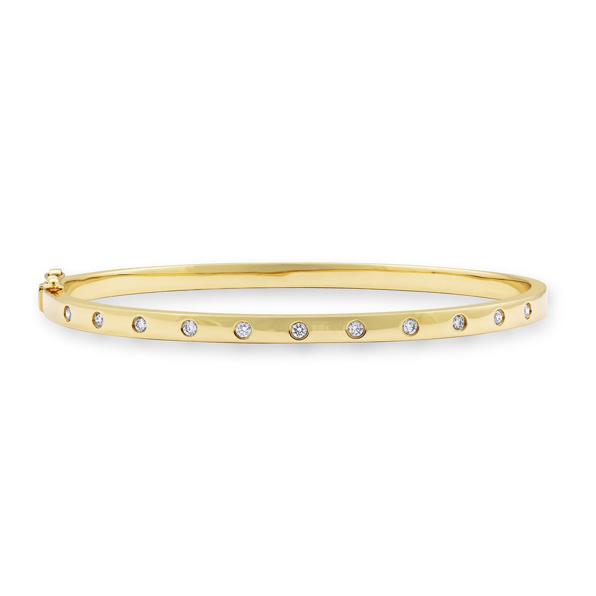 0.30ctw Round Brilliant Cut Diamond Bangle, 14ct Yellow Gold