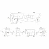 Maverick Grey Fabric Power Reclining Corner Sofa