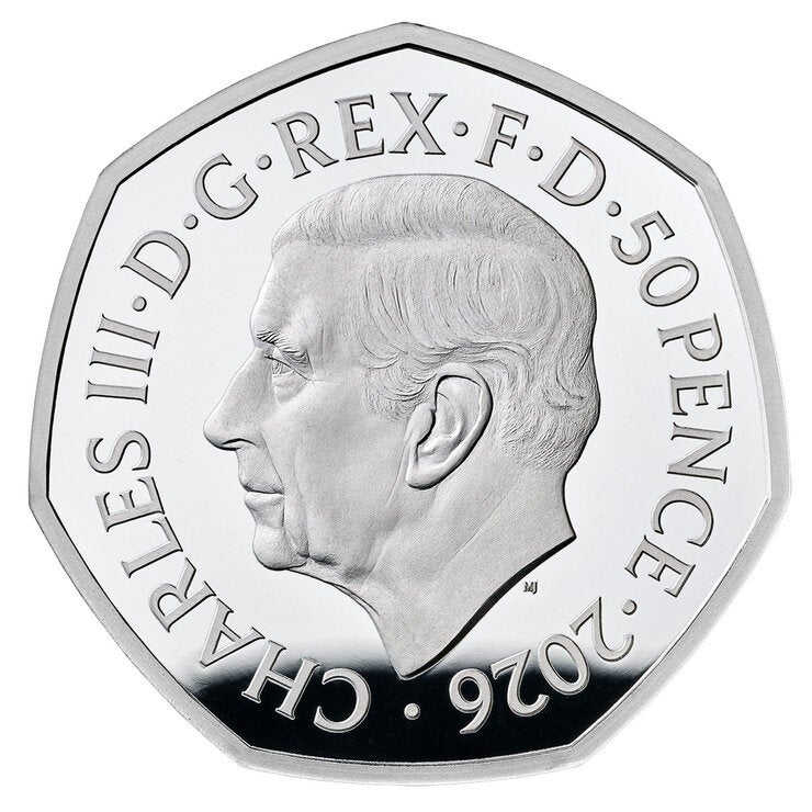 50 Years of Aardman 2026 UK 50p Silver Proof Colour Coin 50 Years of Aardman 2026 UK 50p Silver Proof Colour Coin