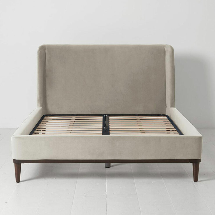 Swyft Bed 02 Beige Velvet Bed Frame in 3 Sizes Swyft Bed 02 Beige Velvet Bed Frame in 3 Sizes