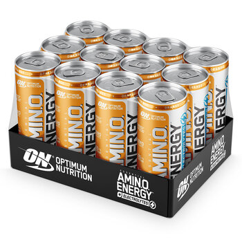 Optimum Nutrition Amino Energy Cans Orange Flavour, 12 x 250ml