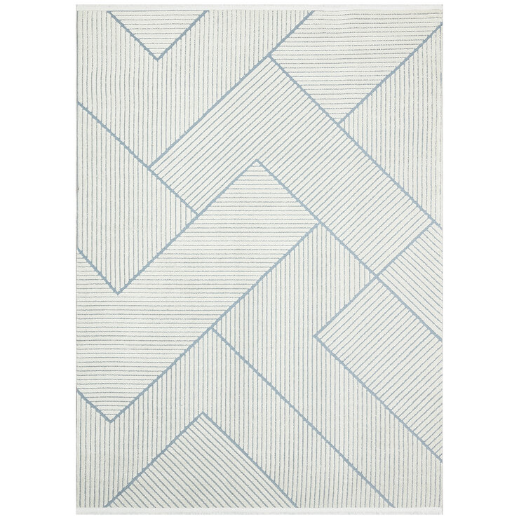 Concept Looms Jazz Blue Geo Indoor Outdoor Rug, in 2 Sizes