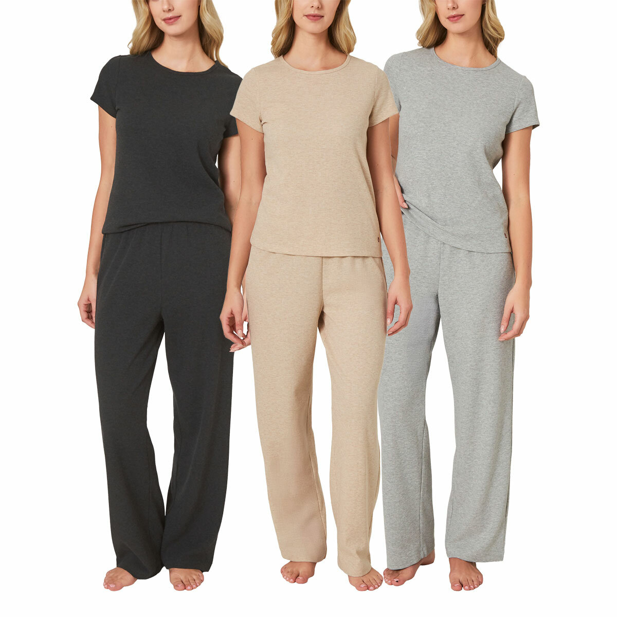 Well + Home Ladies 3 Piece Waffle Lounge Set