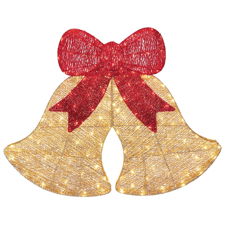 30 Inch (78 cm) Indoor / Outdoor Christmas Glitter Bells With 200 LED