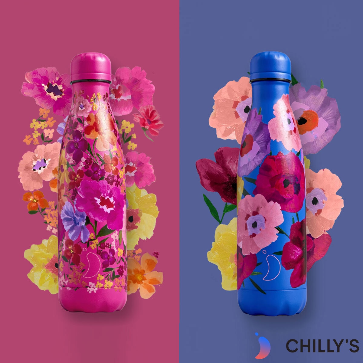 Chilly's Original 500ml Stainless Steel Water Bottle, 2 Pack