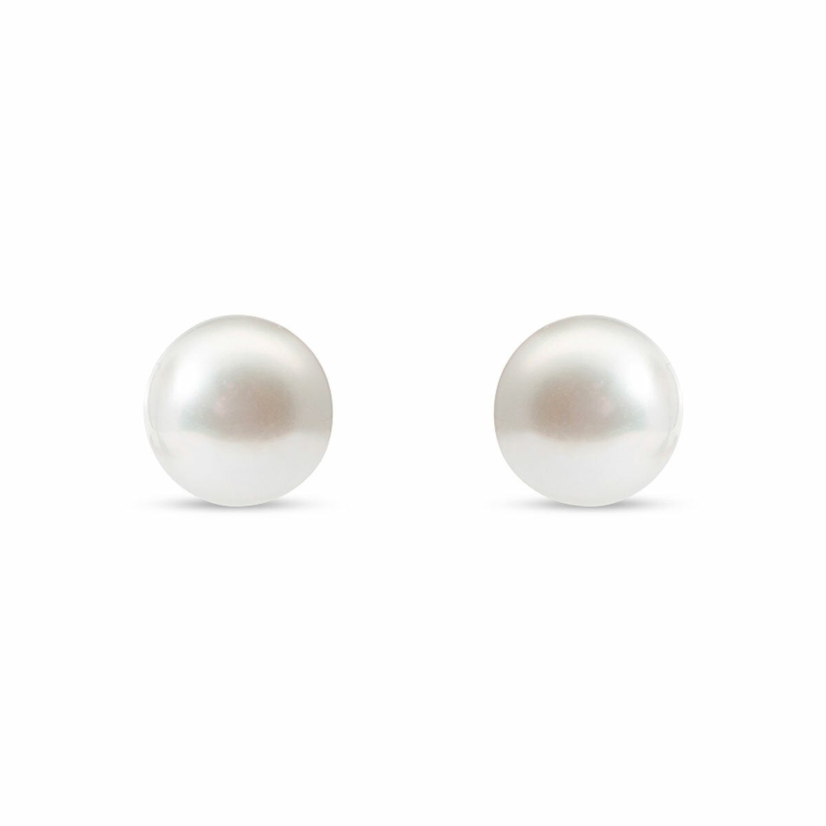 8-8.5mm Cultured Freshwater White Pearl Earrings, 14ct Yellow Gold 8-8.5mm Cultured Freshwater White Pearl Earrings, 14ct Yellow Gold