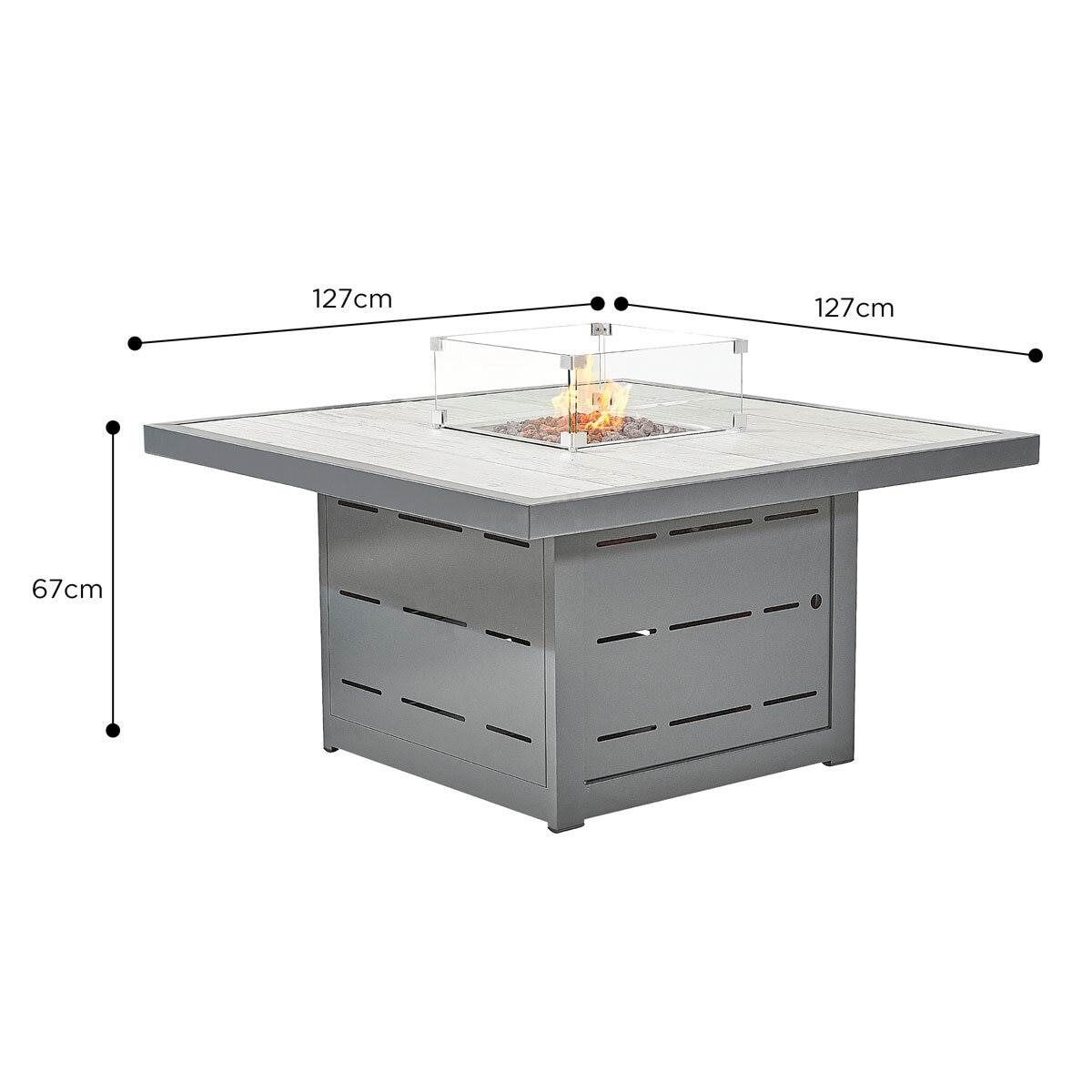Stone Garden 4 Piece Deep Seating Corner Fire Patio Set in White