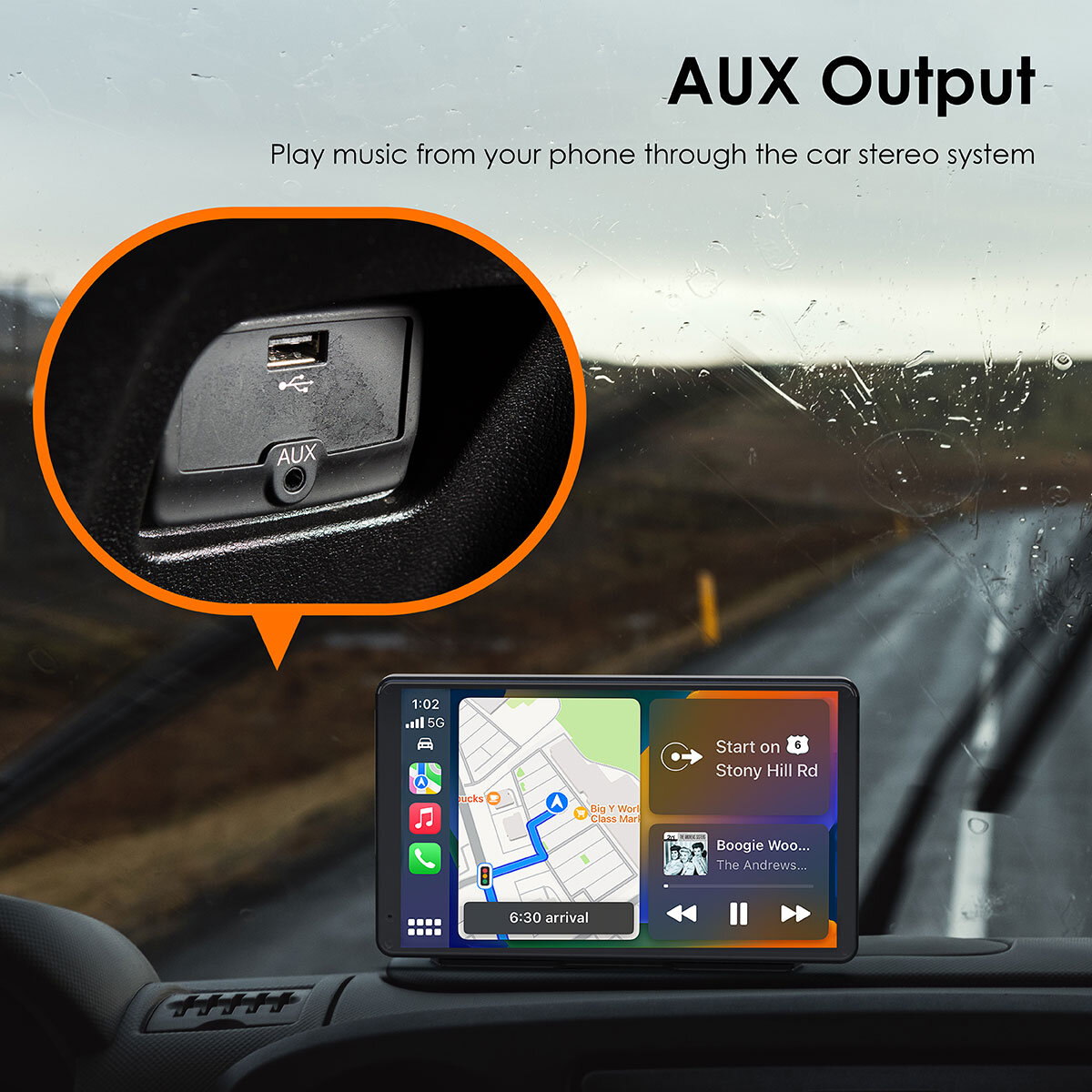 Rexing Wireless Multimedia Receiver CPDuo-7 – CarPlay + Android Auto + Dash Cam Feature