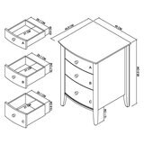 Bentley Designs Whitby Scandi Oak & Soft Grey Three Drawer Nightstand, 2 Pack Bentley Designs Whitby Scandi Oak & Soft Grey Three Drawer Nightstand, 2 Pack