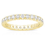 1.00ctw Round Brilliant Cut Claw Set Eternity Ring, 18ct Yellow Gold