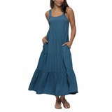 Jezebel Ladies Tiered Dress in Blue