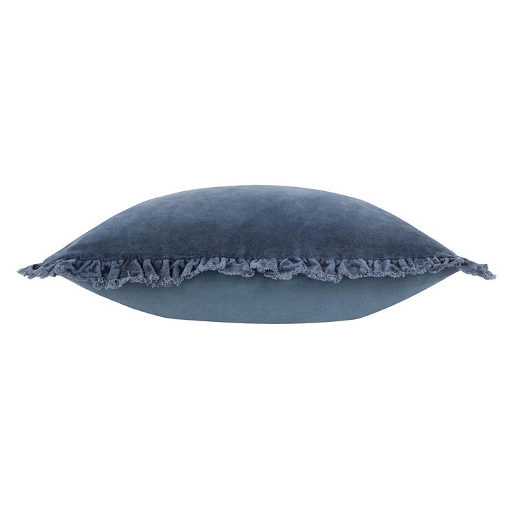 Furn Bertie Velvet Feather Fill Cushion 2 Pack in Ink Blue, 45 x 45 cm