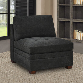 Thomasville Tisdale Dark Grey Fabric Armless Chair