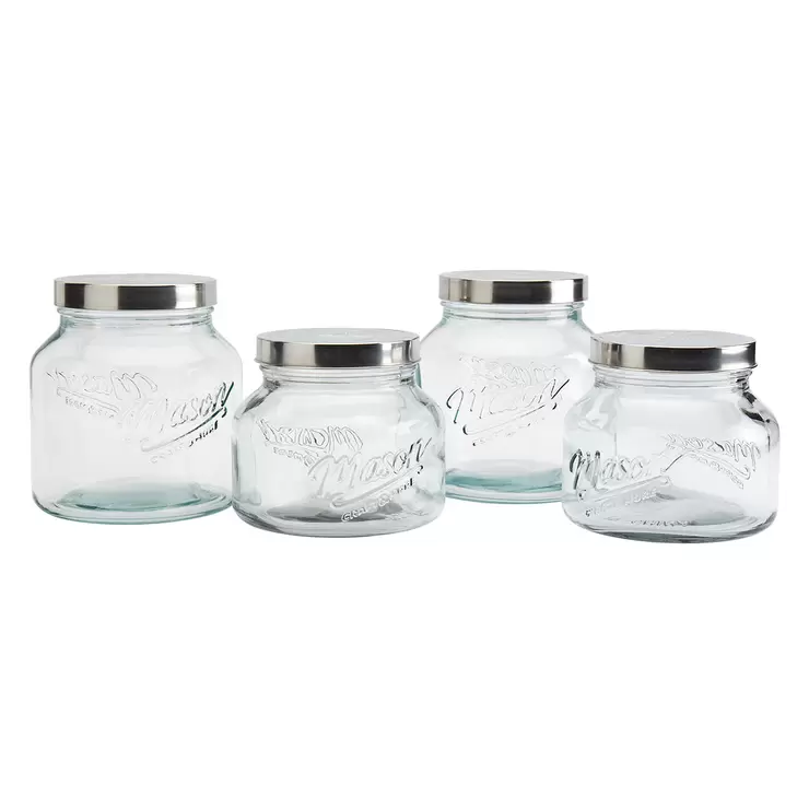 Mason Assorted Glass Jars 4 Piece Set