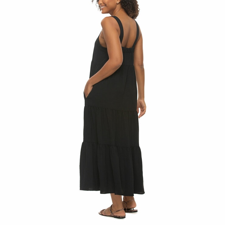 Jezebel Ladies Tiered Dress in Black