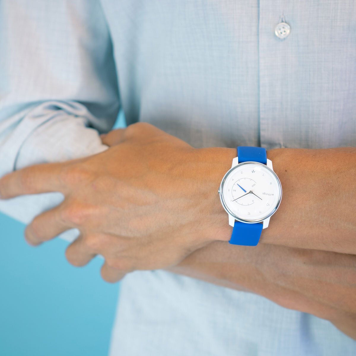 Lifestyle image of Withings Move ECG Smartwatch in Blue