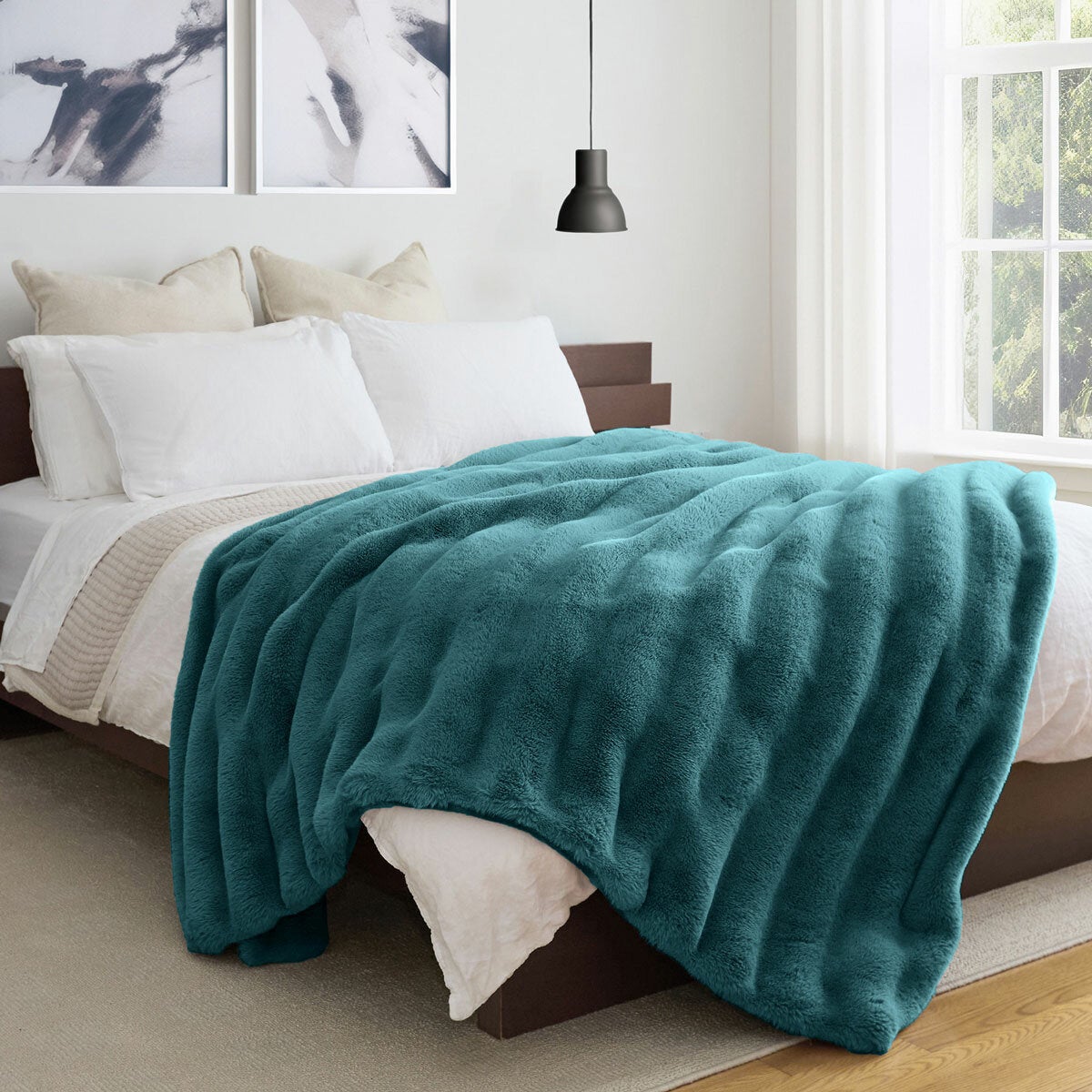 Safdie Faux Rabbit Fur Blanket In 3 Colours, 234 x 249 cm Safdie Faux Rabbit Fur Blanket In 3 Colours, 234 x 249 cm