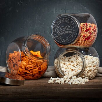 Mason Tilted Glass Jars 2.85L, 3 Piece Set