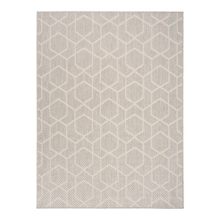 Nourison Horizon Geometric Grey Indoor Outdoor Rug, in 2 Sizes