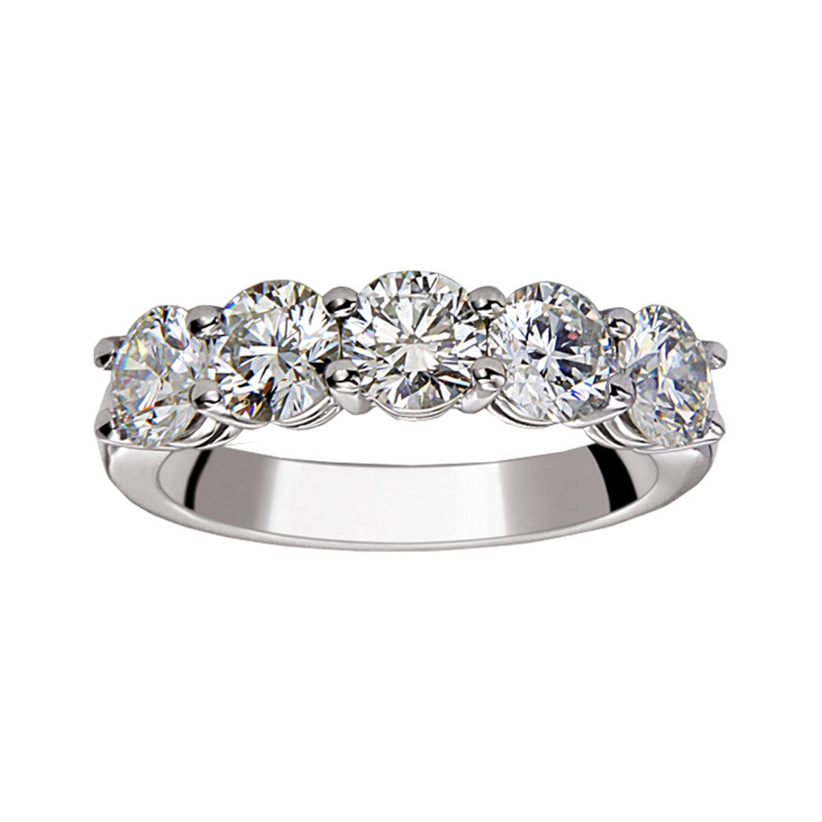 2.00ctw Round Brilliant Cut 5 Stone Diamond Ring, Platinum